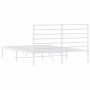 Bettgestell aus Metall mit weißem Kopfteil 150x200 cm von vidaXL, Betten und Lattenroste - Ref: Foro24-352370, Preis: 104,52 ...