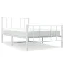 Metal bed frame with headboard and footboard white 90x200 cm by vidaXL, Beds and slatted bases - Ref: Foro24-352540, Price: 7...