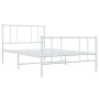 Metal bed frame with headboard and footboard white 90x200 cm by vidaXL, Beds and slatted bases - Ref: Foro24-352540, Price: 7...