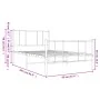 Metal bed frame with headboard and footboard white 90x200 cm by vidaXL, Beds and slatted bases - Ref: Foro24-352540, Price: 7...