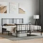 Estructura de cama cabecero y estribo metal negro 135x190 cm de vidaXL, Camas y somieres - Ref: Foro24-352497, Precio: 93,52 ...