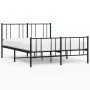 Estructura de cama cabecero y estribo metal negro 135x190 cm de vidaXL, Camas y somieres - Ref: Foro24-352497, Precio: 93,52 ...