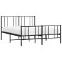 Black metal headboard and footboard bed frame 135x190 cm by vidaXL, Beds and slatted bases - Ref: Foro24-352497, Price: 93,52...
