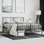 Black metal headboard and footboard bed frame 135x190 cm by vidaXL, Beds and slatted bases - Ref: Foro24-352497, Price: 93,52...