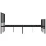 Black metal headboard and footboard bed frame 135x190 cm by vidaXL, Beds and slatted bases - Ref: Foro24-352497, Price: 93,52...