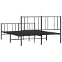 Bettgestell mit Kopf- und Fußteil aus schwarzem Metall, 135 x 190 cm von vidaXL, Betten und Lattenroste - Ref: Foro24-352497,...