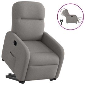 Sillón eléctrico reclinable elevable de tela gris taupe en Sillones | Comprar online en Foro24