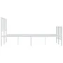 Metal bed frame with headboard and white footboard 135x190 cm by vidaXL, Beds and slatted bases - Ref: Foro24-352546, Price: ...