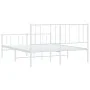 Metal bed frame with headboard and white footboard 135x190 cm by vidaXL, Beds and slatted bases - Ref: Foro24-352546, Price: ...