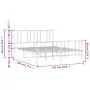 Metal bed frame with headboard and white footboard 135x190 cm by vidaXL, Beds and slatted bases - Ref: Foro24-352546, Price: ...