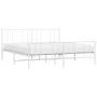 Metal bed frame with headboard and footboard white 183x213 cm by vidaXL, Beds and slatted bases - Ref: Foro24-352552, Price: ...