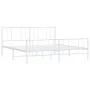 Metal bed frame with headboard and footboard white 183x213 cm by vidaXL, Beds and slatted bases - Ref: Foro24-352552, Price: ...