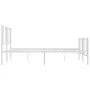 Metal bed frame with headboard and footboard white 183x213 cm by vidaXL, Beds and slatted bases - Ref: Foro24-352552, Price: ...