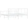 Metal bed frame with headboard and footboard white 183x213 cm by vidaXL, Beds and slatted bases - Ref: Foro24-352552, Price: ...