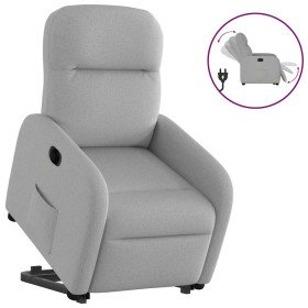 Sillón eléctrico reclinable elevable de tela gris nube