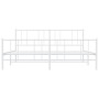 Bettgestell aus Metall mit Kopfteil und weißem Fußteil 180x200 cm von vidaXL, Betten und Lattenroste - Ref: Foro24-352551, Pr...