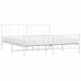 Metal bed frame with headboard and footboard white 193x203 cm by vidaXL, Beds and slatted bases - Ref: Foro24-352553, Price: ...