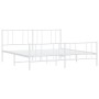 Metallbettgestell mit Kopf- und Fußteil weiß 193x203 cm von vidaXL, Betten und Lattenroste - Ref: Foro24-352553, Preis: 114,8...