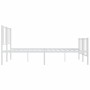 Metal bed frame with headboard and footboard white 193x203 cm by vidaXL, Beds and slatted bases - Ref: Foro24-352553, Price: ...