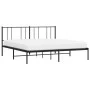 Bed frame with black metal headboard 193x203 cm by vidaXL, Beds and slatted bases - Ref: Foro24-352486, Price: 106,27 €, Disc...