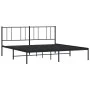 Bed frame with black metal headboard 193x203 cm by vidaXL, Beds and slatted bases - Ref: Foro24-352486, Price: 106,27 €, Disc...