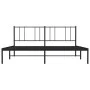 Bed frame with black metal headboard 193x203 cm by vidaXL, Beds and slatted bases - Ref: Foro24-352486, Price: 106,27 €, Disc...