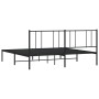 Bed frame with black metal headboard 193x203 cm by vidaXL, Beds and slatted bases - Ref: Foro24-352486, Price: 107,88 €, Disc...