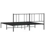 Bed frame with black metal headboard 193x203 cm by vidaXL, Beds and slatted bases - Ref: Foro24-352486, Price: 106,27 €, Disc...