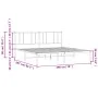 Bed frame with black metal headboard 193x203 cm by vidaXL, Beds and slatted bases - Ref: Foro24-352486, Price: 106,27 €, Disc...