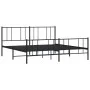 Estructura de cama cabecero y estribo metal negro 193x203cm de vidaXL, Camas y somieres - Ref: Foro24-352504, Precio: 113,06 ...