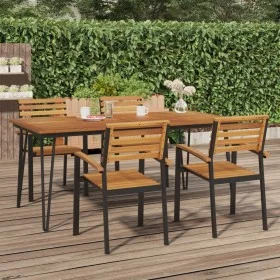 Garden table with solid acacia wood U-shaped legs 180x90x75 cm by vidaXL, Garden tables - Ref: Foro24-319521, Price: 216,14 €...