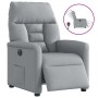 Sillón reclinable eléctrico tela gris claro