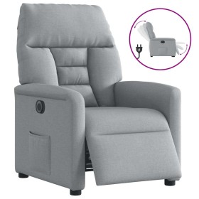 Sillón reclinable eléctrico tela gris claro