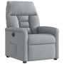 Sillón reclinable eléctrico tela gris claro