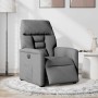 Sillón reclinable eléctrico de tela gris oscuro