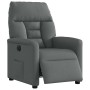 Sillón reclinable eléctrico de tela gris oscuro