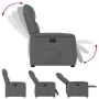 Sillón reclinable eléctrico de tela gris oscuro