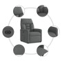 Sillón reclinable eléctrico de tela gris oscuro