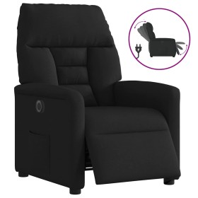 Sillón reclinable eléctrico de tela negro