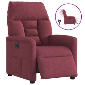Sillón reclinable eléctrico tela rojo tinto