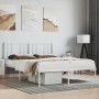 Bettgestell aus Metall mit weißem Kopfteil 120x200 cm von vidaXL, Betten und Lattenroste - Ref: Foro24-352527, Preis: 84,32 €...
