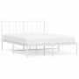 Bettgestell aus Metall mit weißem Kopfteil 120x200 cm von vidaXL, Betten und Lattenroste - Ref: Foro24-352527, Preis: 84,32 €...
