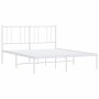 Bettgestell aus Metall mit weißem Kopfteil 120x200 cm von vidaXL, Betten und Lattenroste - Ref: Foro24-352527, Preis: 84,32 €...