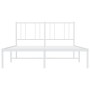 Bettgestell aus Metall mit weißem Kopfteil 120x200 cm von vidaXL, Betten und Lattenroste - Ref: Foro24-352527, Preis: 84,32 €...