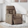 Sillón reclinable eléctrico de tela marrón