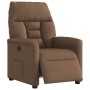 Sillón reclinable eléctrico de tela marrón