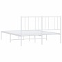 Bettgestell aus Metall mit weißem Kopfteil 120x200 cm von vidaXL, Betten und Lattenroste - Ref: Foro24-352527, Preis: 84,32 €...