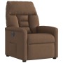 Sillón reclinable eléctrico de tela marrón