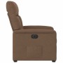 Sillón reclinable eléctrico de tela marrón