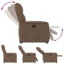 Sillón reclinable eléctrico de tela marrón